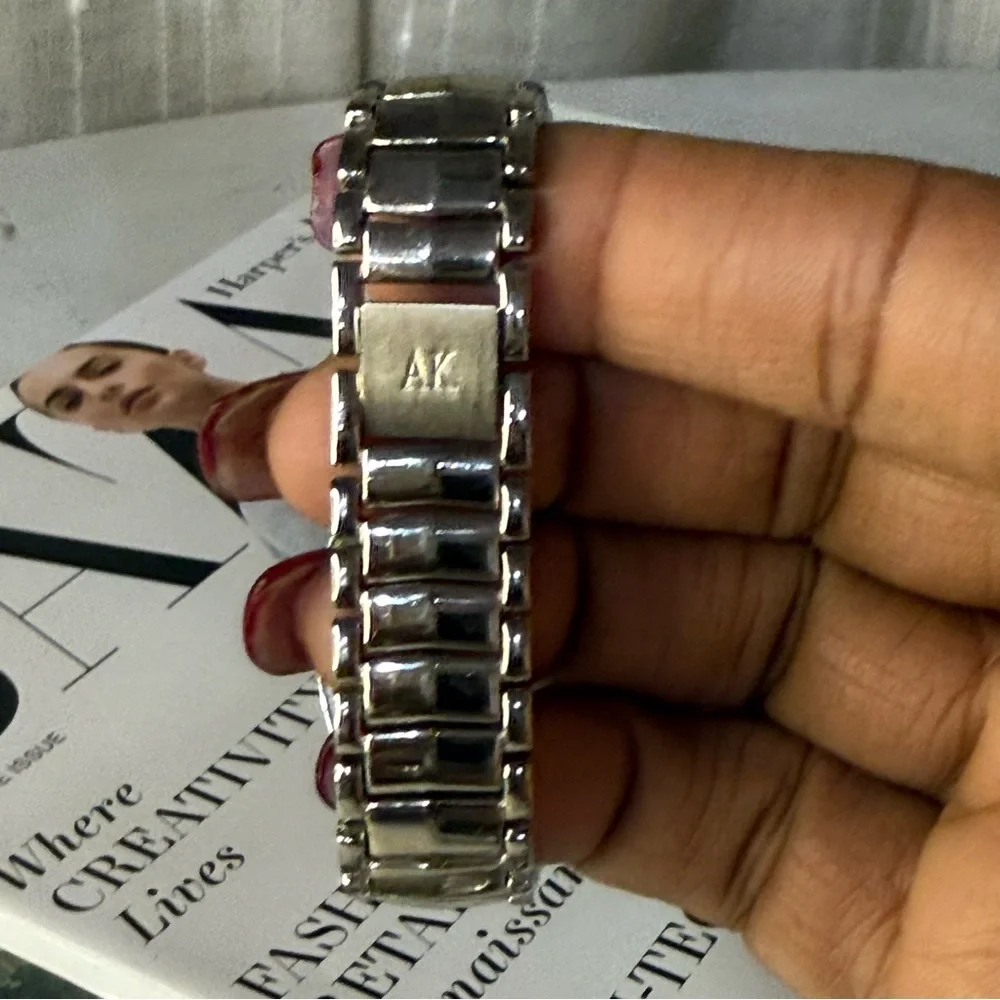 ANNE KLEIN Silver Stainless Steel Watch / Black Face dial